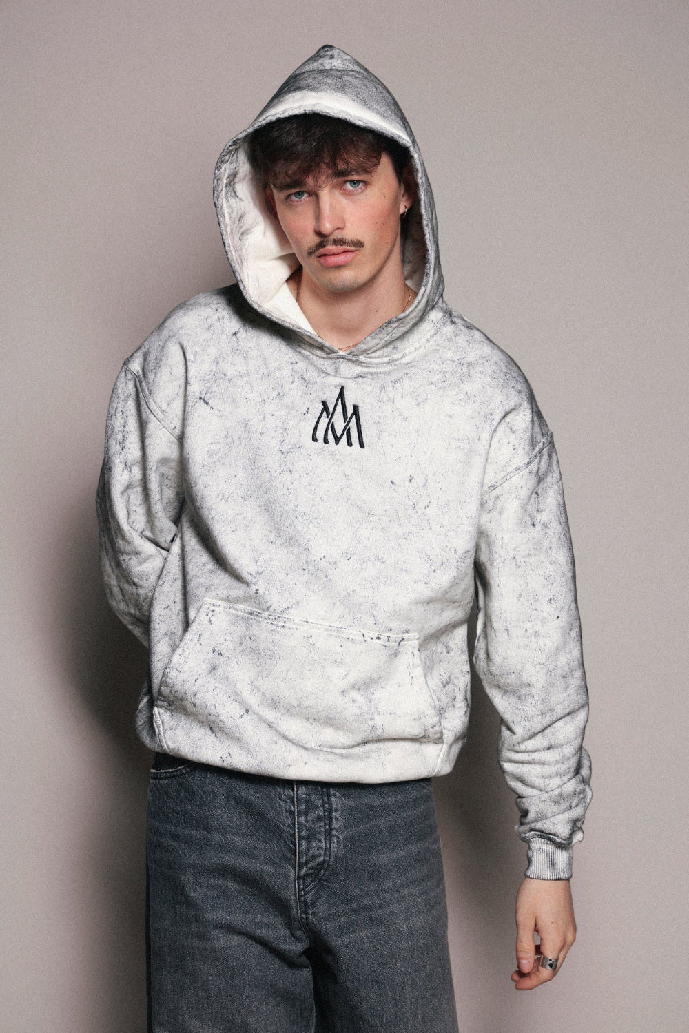 White MARBLE Hoodie