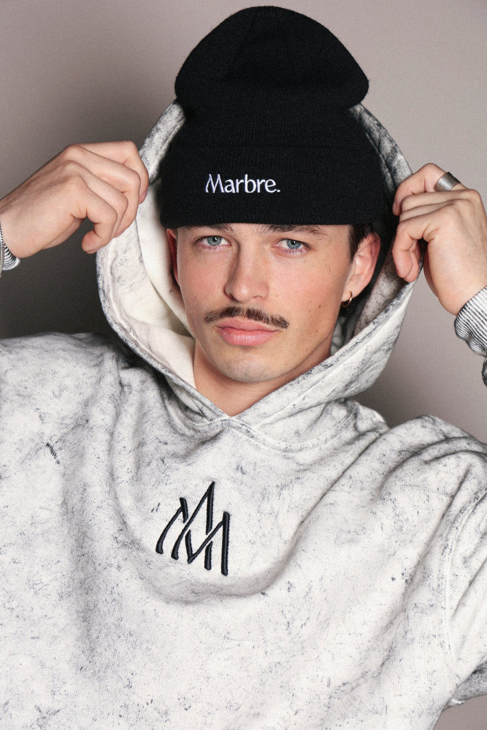White MARBLE Hoodie